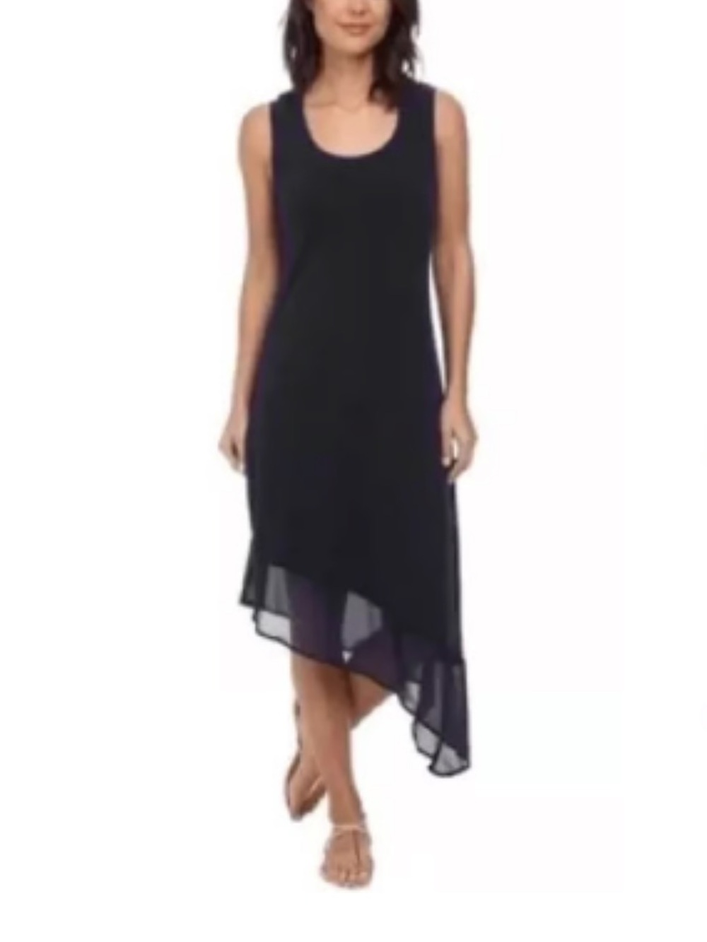 Tommy Bahama Black Sleeveless Asymmetrical Hem Dress size Large